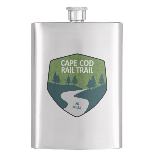 Cape Cod Rail Trail Flachmann (Vorderseite)