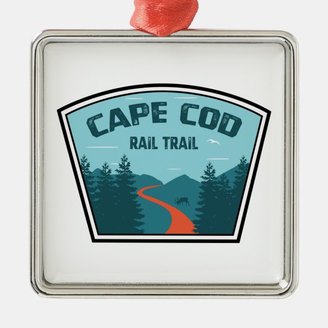 Cape Cod Rail Trail Ornament Aus Metall (Vorne)
