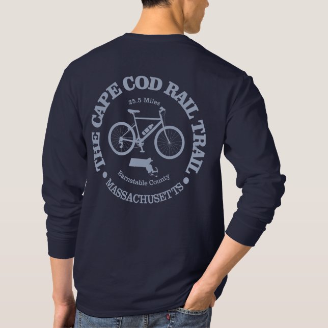 Cape Cod Rail Trail (Radfahren) T-Shirt (Rückseite)