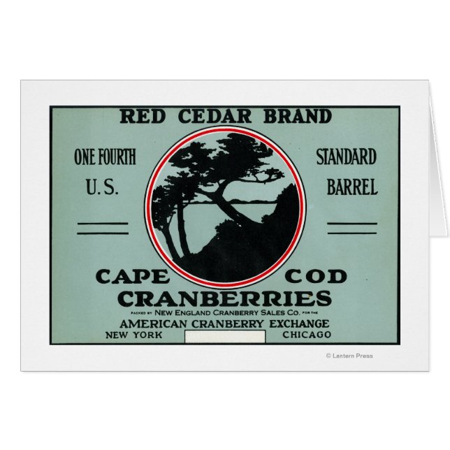 Cape Cod Red Cedar Marke Cranberry Label (Vorderseite (Horizontal))