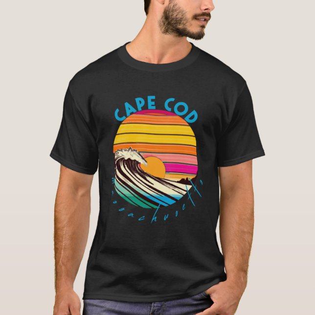 Cape Cod Retro 1980s Style Massachusetts Beach T-Shirt (Vorderseite)