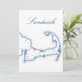 Cape Cod Sandwich-Karte Hochzeitstisch Namenskarte Einladung