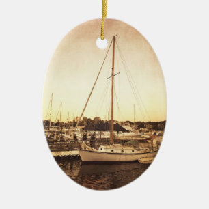 Cape Cod-Segelboot-Weihnachtsverzierung Keramik Ornament