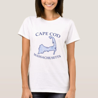 Cape Cod Silhouette Preppy Blue Striped Women T-Shirt