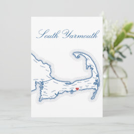 Cape Cod South Yarmouth Karte Hochzeitstisch Name