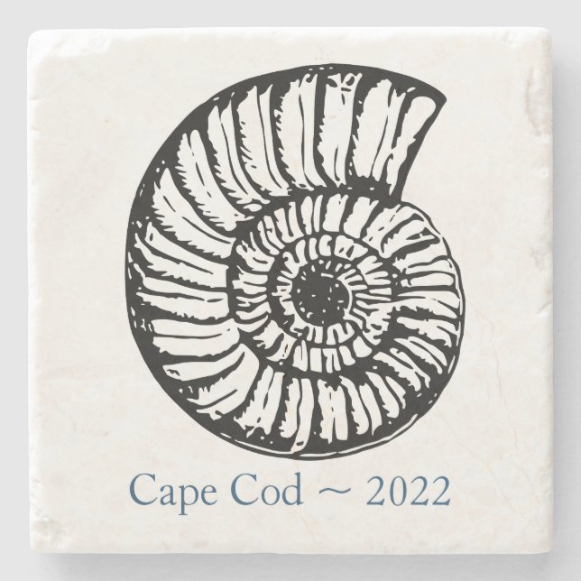 Cape Cod Souvenir Untersetzer - Ammonitenschale (Vorderseite)