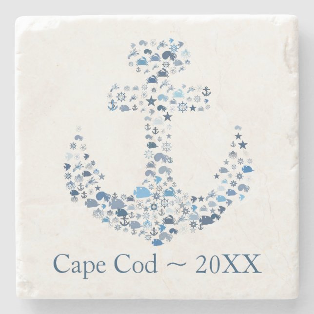 Cape Cod Souvenir Untersetzer - Anpassen (Vorderseite)