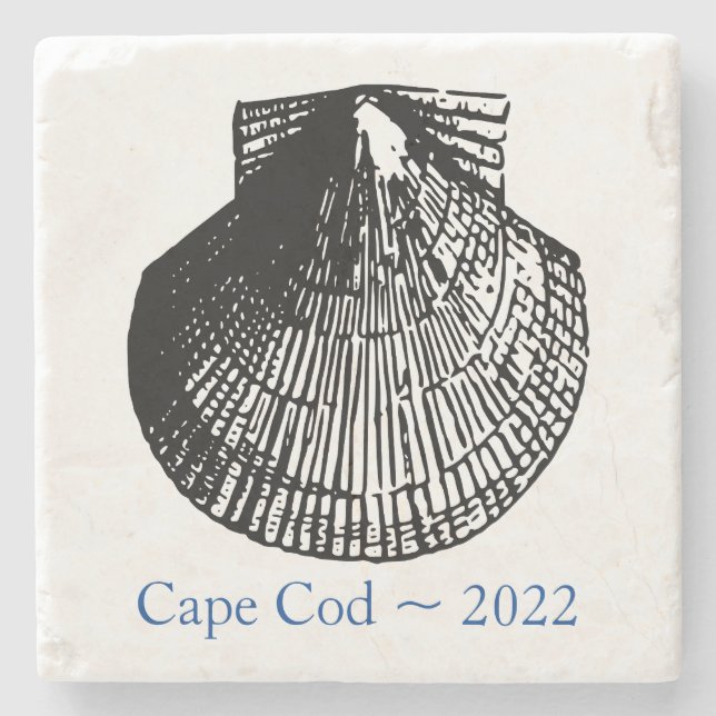 Cape Cod Stone Untersetzer - Scallop Muschel (Vorderseite)