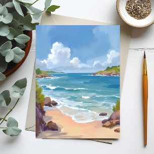 Cape Cod Strand Bucht Ozean Gemälde Postkarte