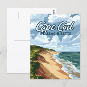 Cape Cod Strand Massachusetts Blau Postkarte