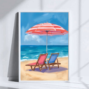 Cape Cod Strandtag   Aquarell-Ozean MA Poster