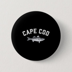 Cape Cod Striper Stripe B Fun Fishing Design Button