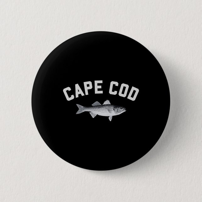 Cape Cod Striper Stripe B Fun Fishing Design Button (Vorderseite)