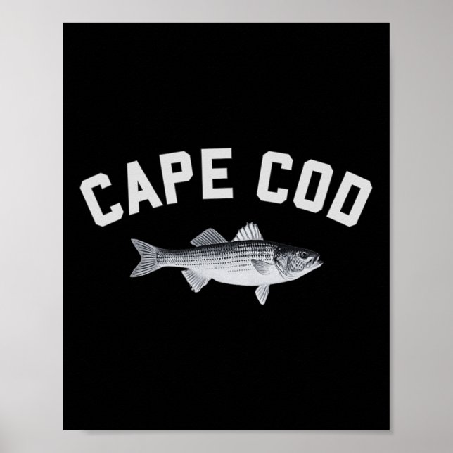 Cape Cod Striper Stripe B Fun Fishing Design Poster (Vorne)