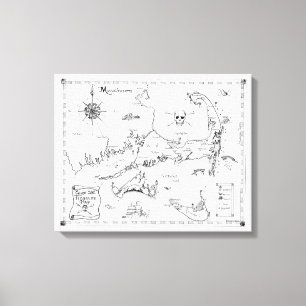 Cape Cod Treasure Karte Leinwanddruck