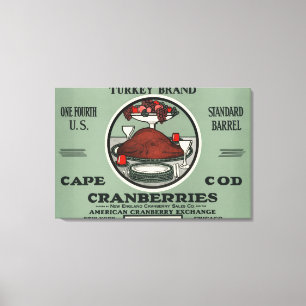 Cape Cod Turkey Brand Cranberry Label Leinwanddruck