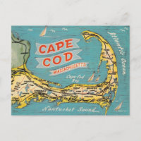 Cape Cod Vintage Karte Postkarte