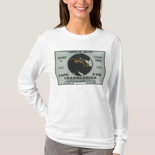 Cape Codchipmunk-Marken-Moosbeeraufkleber T-Shirt (Vorderseite)