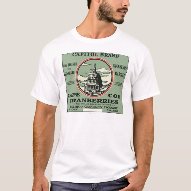 Cape- CodHauptstadts-Marken-Moosbeeraufkleber T-Shirt (Vorderseite)