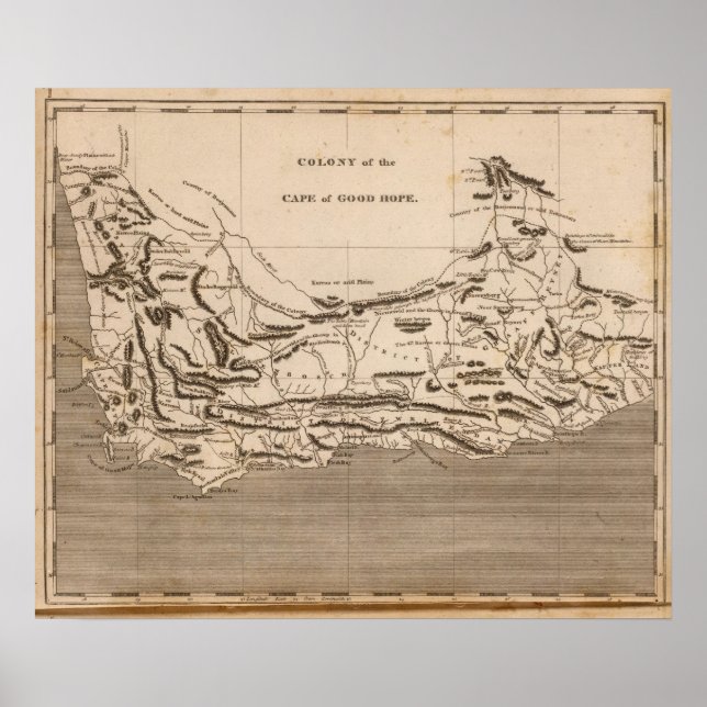 Cape Colony Map von Arrowsmith Poster (Vorne)