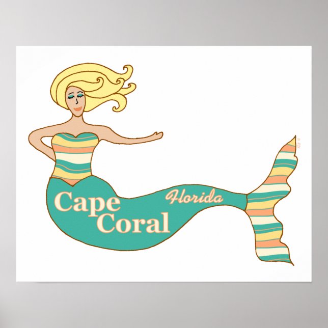 Cape Coral, FL Mermaid Poster (Vorne)