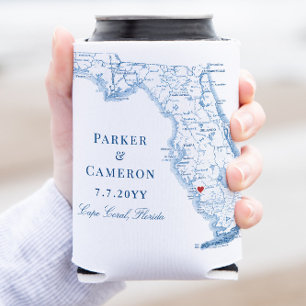 Cape Coral Florida Karte Elegant Hochzeitsgeschenk Dosenkühler
