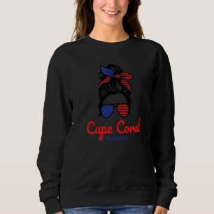 Cape Coral Florida Retro Zerzauster Dutt   Sweatshirt