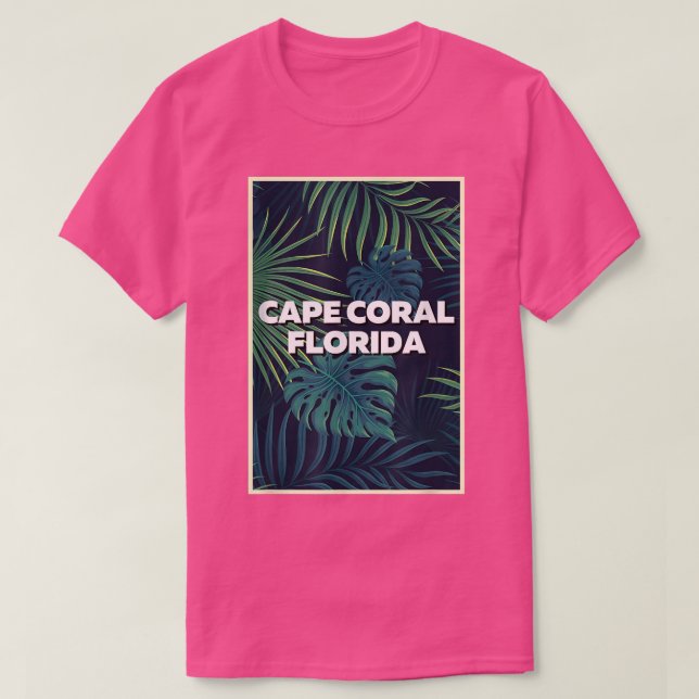 Cape Coral Florida Strände Palm Blätter Sommer Kun T-Shirt (Design vorne)