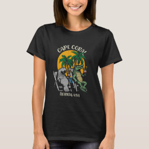 Cape Coral Florida USA Funny Manatee Alligator Des T-Shirt
