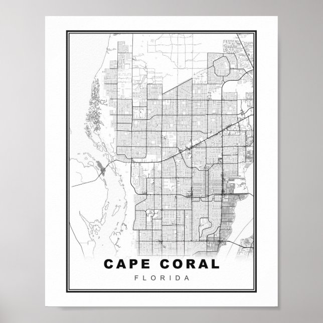 Cape Coral Map Poster (Vorne)