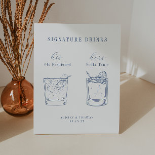 CAPE CSB Küste Blaue Hochzeit Signature Drinks Sockelschild