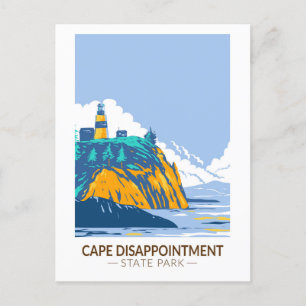 Cape Disappointment State Park Washington Vintage Postkarte