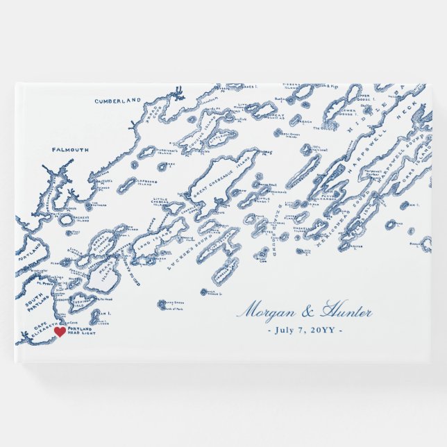 Cape Elizabeth Maine Casco Bay Wedding Gästebuch (Vorderseite)