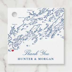 Cape Elizabeth Maine Map Navy Blue Wedding Geschenkanhänger