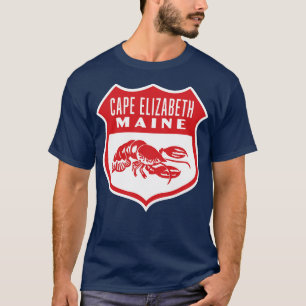 Cape Elizabeth Maine Retro Shield Red T-Shirt