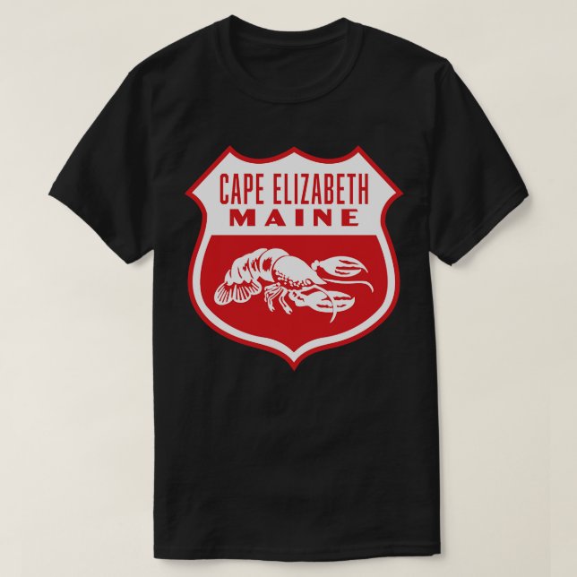 Cape Elizabeth Maine Retro Shield White T-Shirt (Design vorne)