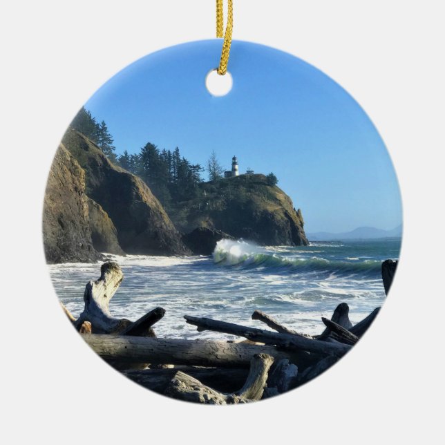 Cape Enttäuschung Lighthouse, Washington Keramik Ornament (Vorne)