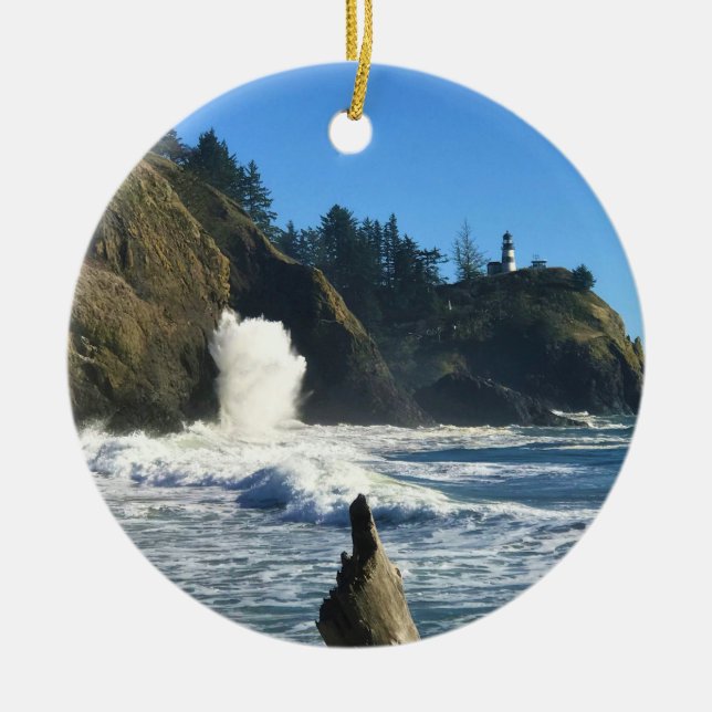 Cape Enttäuschung Lighthouse, Washington Keramik Ornament (Vorne)