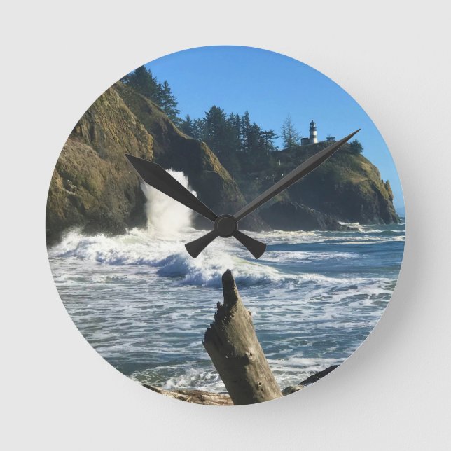 Cape Enttäuschung Lighthouse, Washington Runde Wanduhr (Vorderseite)