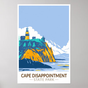 Cape Enttäuschung Staat Park Washington Vintag Poster