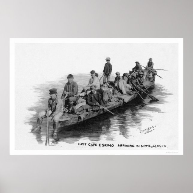 Cape Eskimos Ankunft Nome AK 1910 Poster (Vorne)