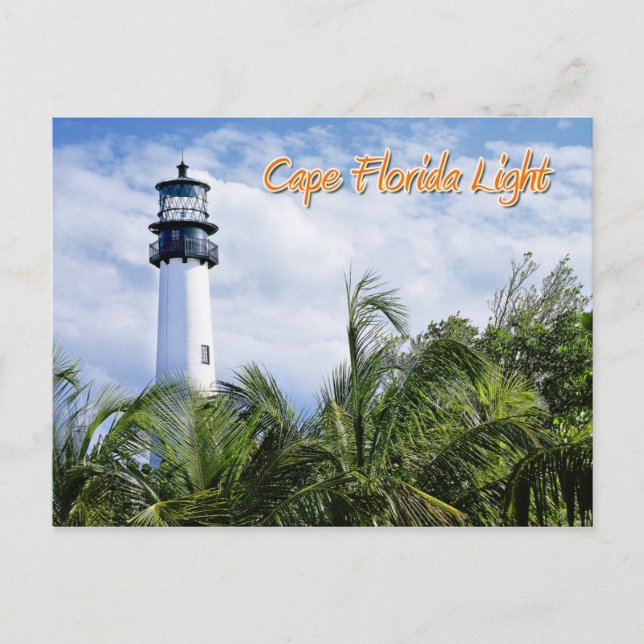 Cape Florida Lighthouse, Key Biscayne Postkarte (Vorderseite)