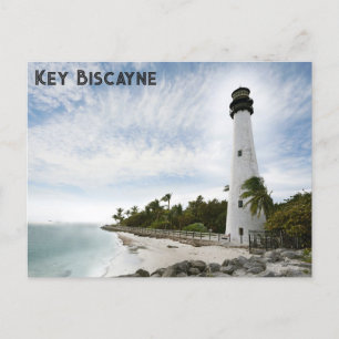 Cape Florida Lighthouse Key Biscayne Travel Postkarte