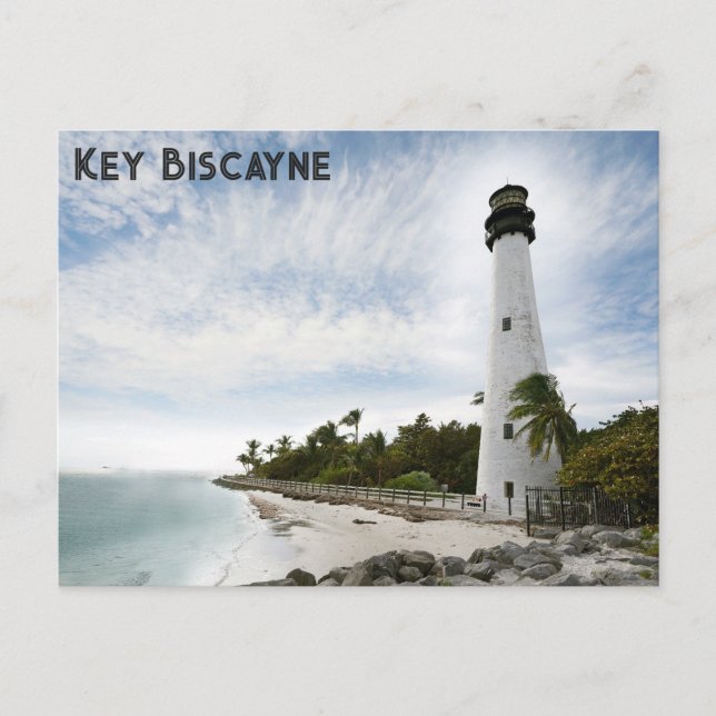 Cape Florida Lighthouse Key Biscayne Travel Postkarte (Vorderseite)