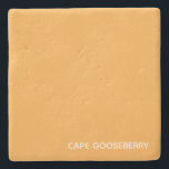 Cape Gooseberry, gelbe Farbe Steinuntersetzer<br><div class="desc">Cape Gooseberry,  auch bekannt als Physalis,  ist eine Pflanze der Nachthemden,  deren Beeren in einem Schutzpapierkalyx wachsen. Die warme,  gelbe Farbe der Beere verleiht hier einem der charakteristischen Farbtöne der Nomencolor ihren Namen.</div>