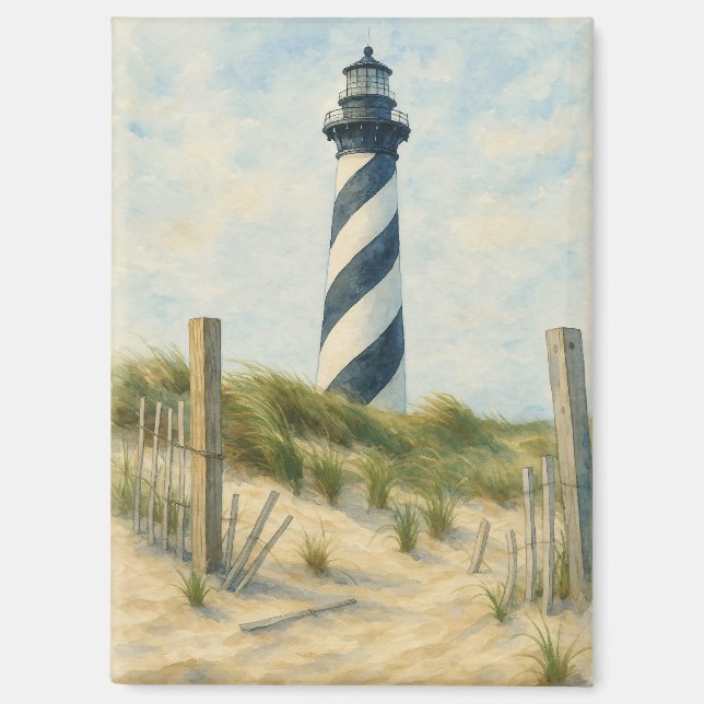 Cape Hatteras Leuchtturm Aquarell Magnet (Vorderseite)