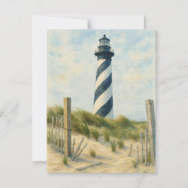 Cape Hatteras Leuchtturm Aquarell Postkarte