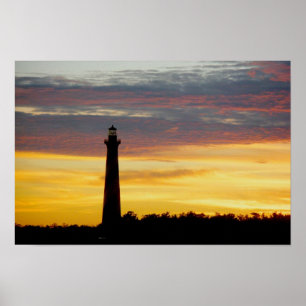 Cape Hatteras Lighthouse am Sonnenuntergang Poster