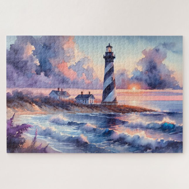 Cape Hatteras Lighthouse am Sonnenuntergang Puzzle (Horizontal)