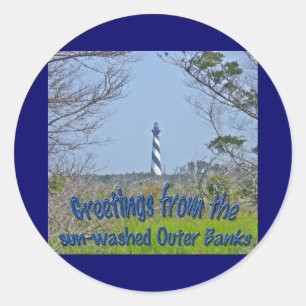 Cape Hatteras Lighthouse aus der Wetlands-Reihe Runder Aufkleber